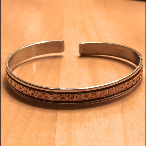 925 SS & Gold Cuff Bracelet - Picture 5 of 5